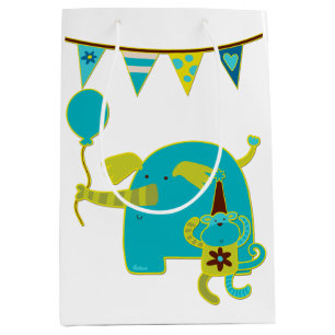 Blue Circus Birthday Kid Mittlere Geschenktüte