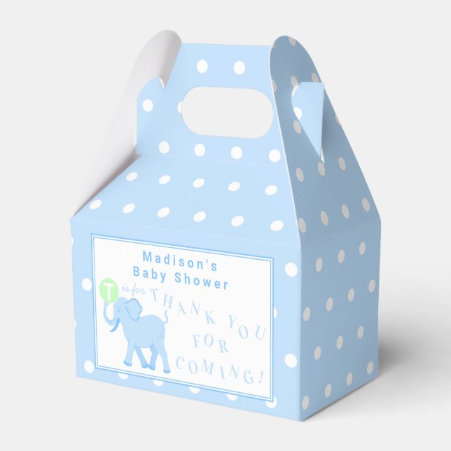 Blue Circus Niedlich Elefant Danke, dass Sie gekom Geschenkschachtel (Vorderseite)