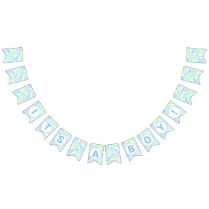 Blue Circus Niedlich Pattern Baby Boy Baby Dusche Wimpelkette