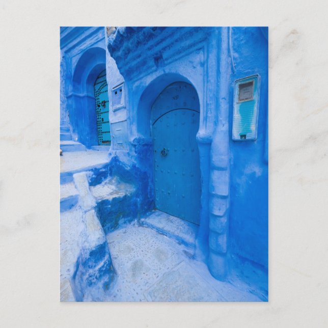Blue City Door Postkarte (Vorderseite)