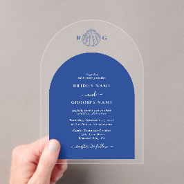 Blue Clam Seashells Coastal Seaside Beach Wedding Acryleinladungen