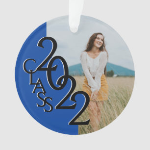 Blue Class 2022 Abschluss Foto Ornament