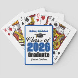 Blue Class of 2026 Custom Graduation Party Spielkarten