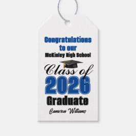 Blue Class of 2026 Graduation Party Custom Geschenkanhänger