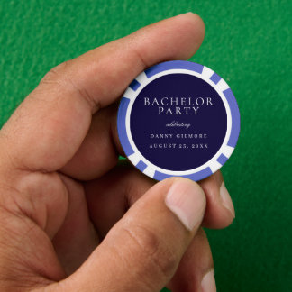 Blue Classic Mens Bachelor Party Pokerchips