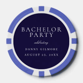 Blue Classic Mens Bachelor Party Pokerchips