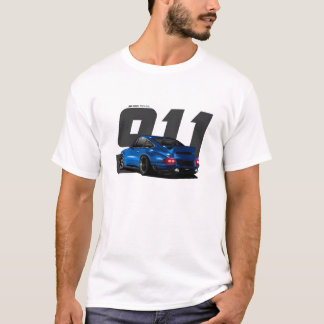 Blue Classic Retro German Sports Car Singer 911 T-Shirt
