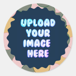 Blue Classic Round Sticker with a Business Logo