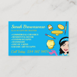 Blue Clay Keramik Potterie Lady Boss Crafter Visitenkarte