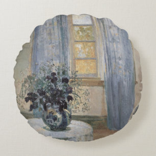 Blue Clematis in the Artist's Studio, Anna Ancher Rundes Kissen