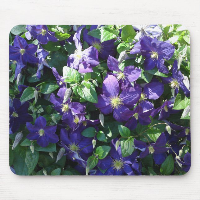 Blue Clematis Mouse Pad Mousepad (Vorne)