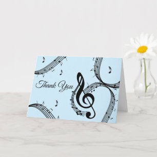 Blue Climactic G Clef Blank Inside Card Karte