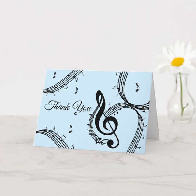 Blue Climactic G Clef Blank Inside Card Karte (Kleine Pflanze)