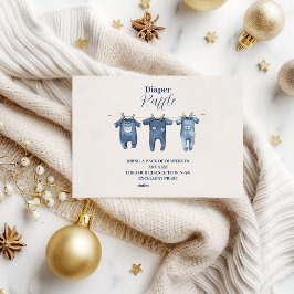 Blue Clothesline Diapper Raffle Begleitkarte