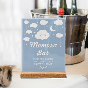 Blue Cloud 9 Baby Dusche Momosa Bar Acrylschild