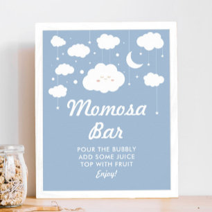 Blue Cloud 9 Baby Dusche Momosa Poster