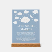 Blue Cloud 9 Baby Dusche Spate Night Diapers Game
