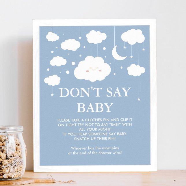 Blue Cloud 9 Baby Shower Game Sage nicht Baby Poster (Von Creator hochgeladen)