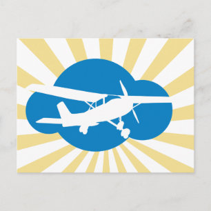 Blue Cloud & Aviation Flugzeug Postkarte