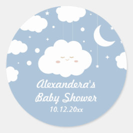Blue Cloud Baby Dusche Gefallen Runder Aufkleber