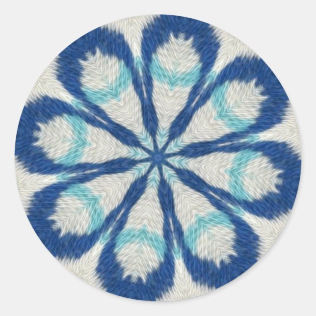Blue Cloud Mandala Sticker (Vorderseite)