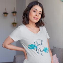Blue Cloud Nine Baby Dusche T-Shirt