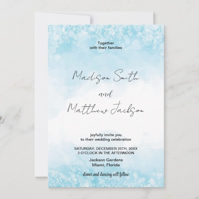 Blue Cloud Wedding Einladungen (Vorderseite)