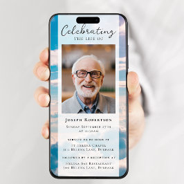 Blue Clouds Foto Beerdigung Digital Evite Einladung