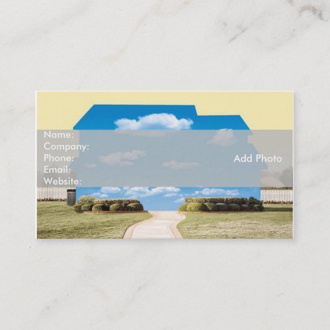 Blue Clouds Real Anwesen Open House Visitenkarte (Vorderseite)