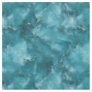 Blue Cloudy Marble Stoff