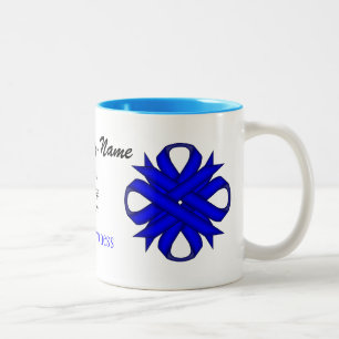 Blue Clover Ribbon Tmpl von Kenneth Yoncich Zweifarbige Tasse