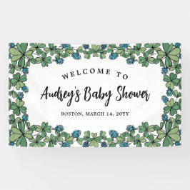Blue Clovers Boy Baby Dusche Willkommen Banner