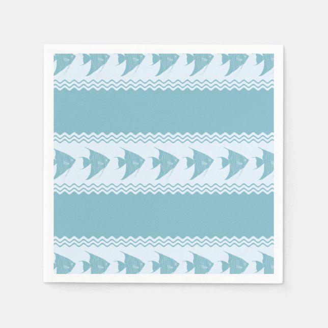 Blue Coastal Angelfish Stripes Serviette (Vorderseite)