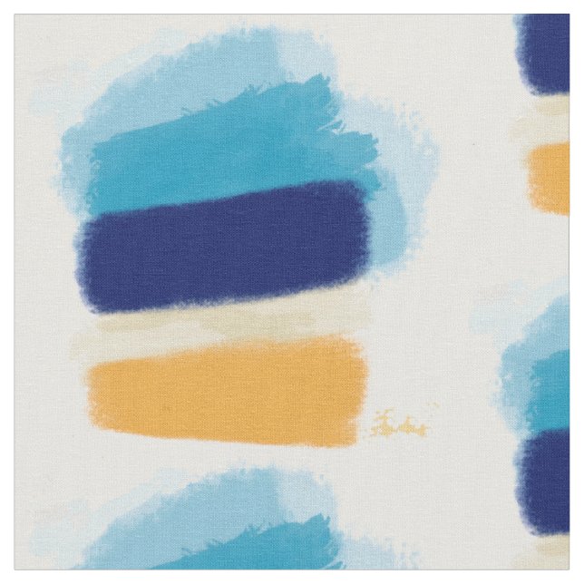 Blue Coastal Brushstroke von Margaret Juul Stoff (Nahaufnahme)