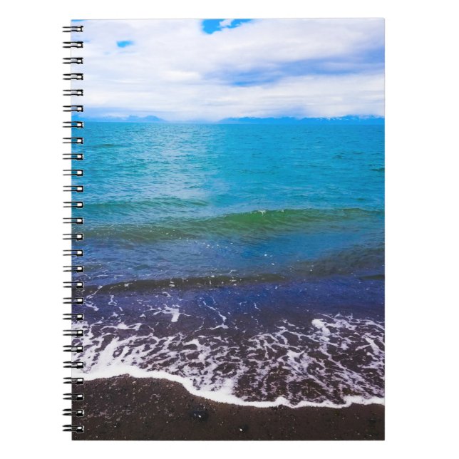 Blue Coastal Ocean Seascape Spiral Notebook Notizblock (Vorderseite)