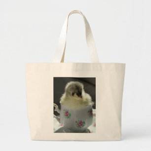 Blue Cochin Chick Teacup Jumbo Stoffbeutel