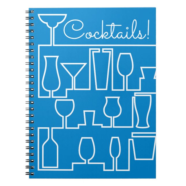 Blue Cocktail Party Notizblock (Vorderseite)