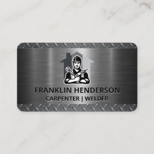 Blue Collar Worker Steel Zuhause-Reparatur Visitenkarte