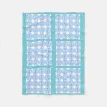 Blue Color Quilt Giraffen Design Fleece Blanket