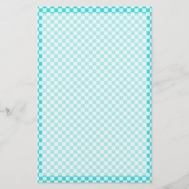 Blue Combination Classic Checkerboard von STaylor Briefpapier (Vorderseite)