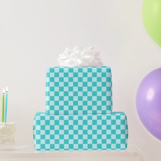 Blue Combination Classic Checkerboard von STaylor Geschenkpapier (Partygeschenke)