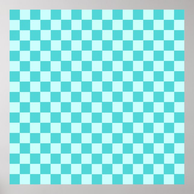 Blue Combination Classic Checkerboard von STaylor Poster (Vorne)