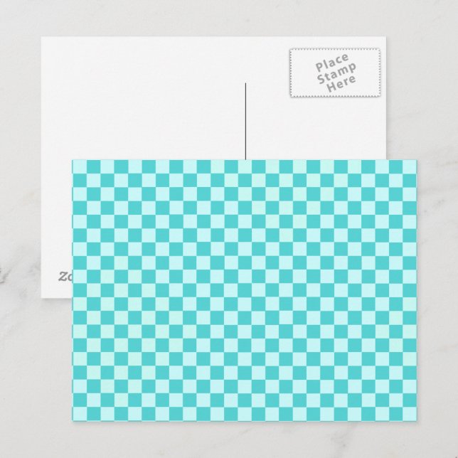 Blue Combination Classic Checkerboard von STaylor Postkarte (Vorne/Hinten)