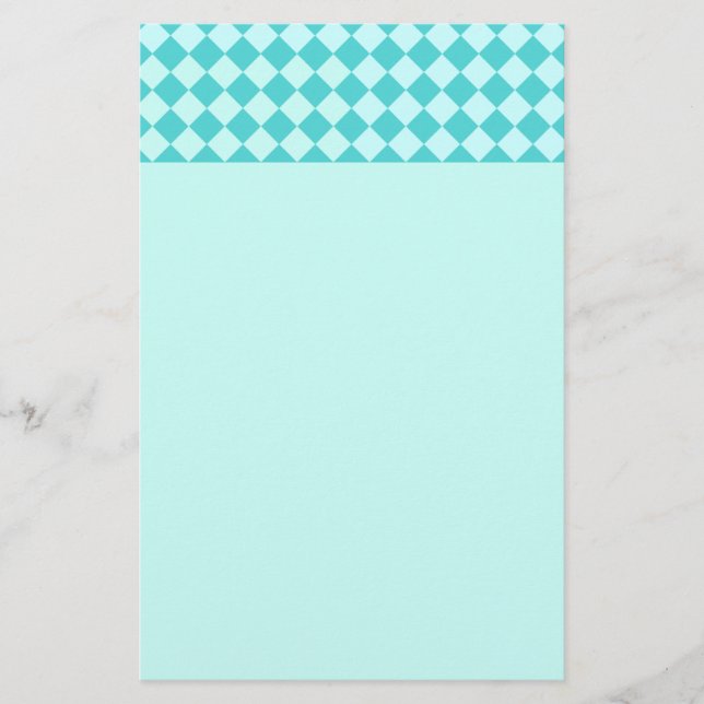Blue Combination Diamond Pattern von Shirley Taylo Briefpapier (Vorderseite)