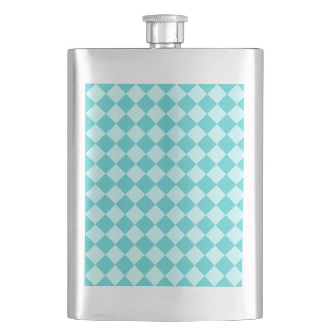 Blue Combination Diamond Pattern von Shirley Taylo Flachmann (Vorderseite)