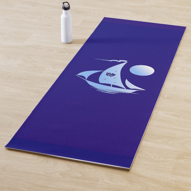Blue Comedy und Tragedy Theater Sailboat Yogamatte (Beispiel)