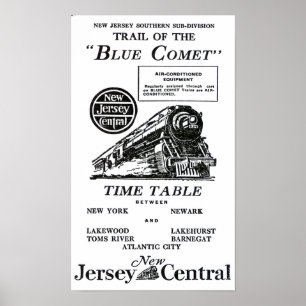 Blue Comet Train - Luxury Coach Trains Poster