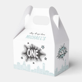 Blue Comic Book Superhero Gable Favor Box Geschenkschachtel