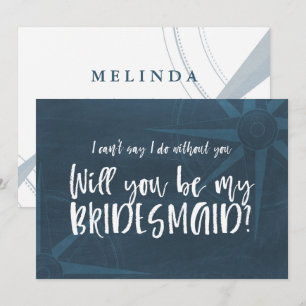Blue Compass Nautical Werden Sie meine Bridesmaid Einladung