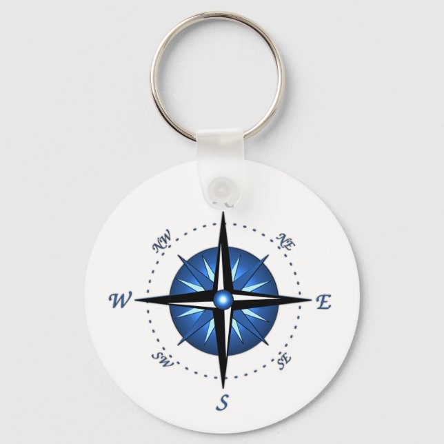 Blue Compass-Rose Schlüsselanhänger (Vorderseite)